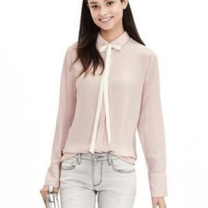 BR blush blouse with tie